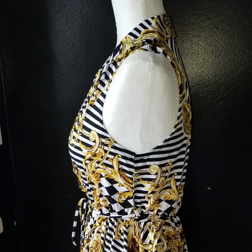 Barocco print collared sleeveless top and shorts - Picture 4 of 8